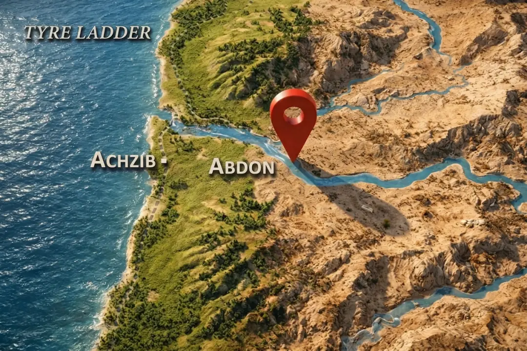 3D Map - Tyre Ladder, Achzib, and Abdon